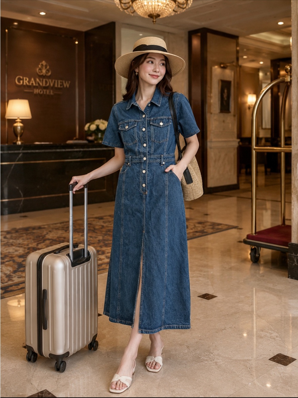 Madewell Short Sleeve Denim Dress